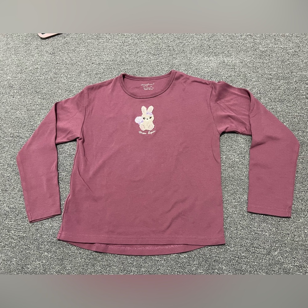 Charming Long Sleeve Bunny Tee - Mauve